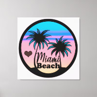 Miami Beach Blue und Pink Palm Trees