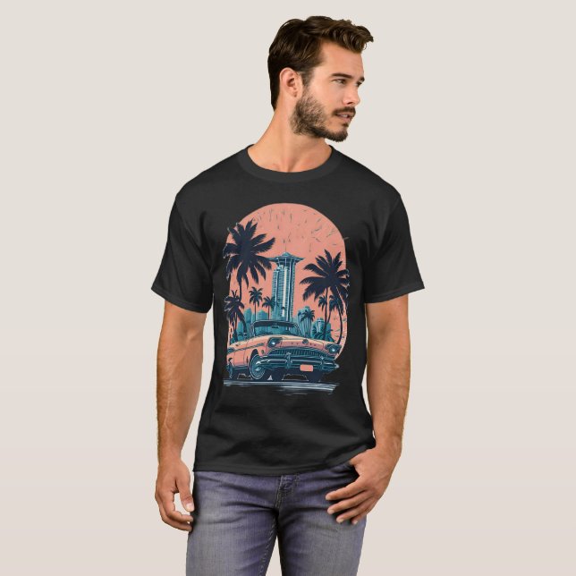 MIAMI beach Cars 9 T-Shirt (Vorne ganz)