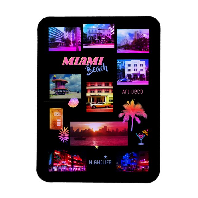 Miami Beach Collage Magnet (Vertikal)