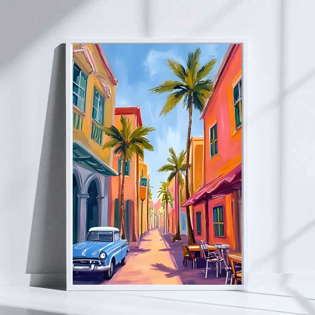 Miami Beach Colorful Street Scene Poster (Von Creator hochgeladen)
