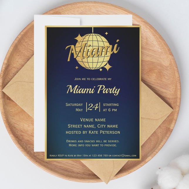Miami Beach Disco Ball Party Event Einladung (Von Creator hochgeladen)