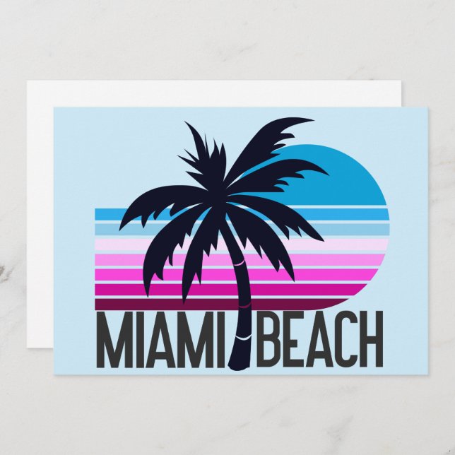Miami Beach Feiertagskarte (Vorne/Hinten)