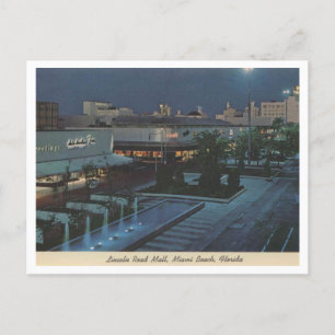 Miami Beach FL, Lincoln Road Mall 1963 Vintage Postkarte