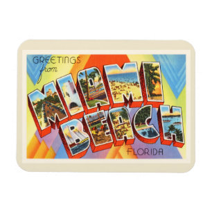 Miami Beach Florida alte Vintage Reise-Andenken Magnet