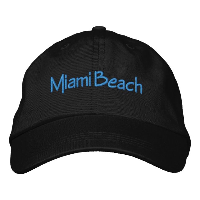Miami Beach Florida bestickt mit Baseballhut Bestickte Baseballkappe (Vorderseite)