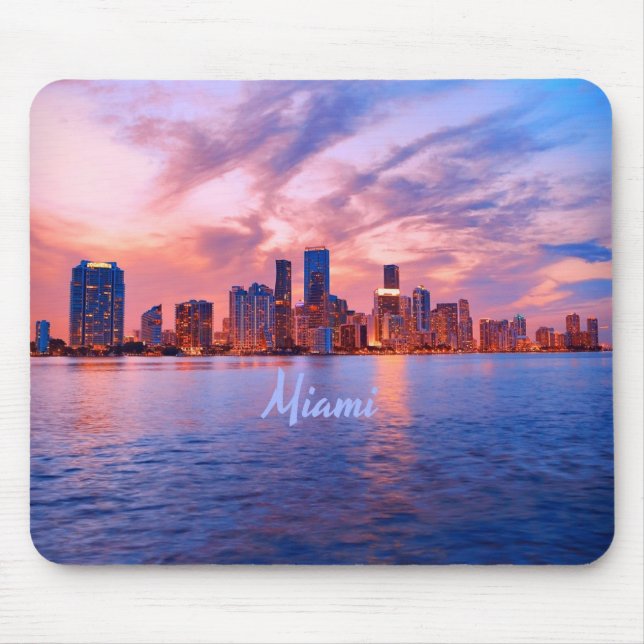 Miami Beach Florida City Skyline Mousepad (Vorne)