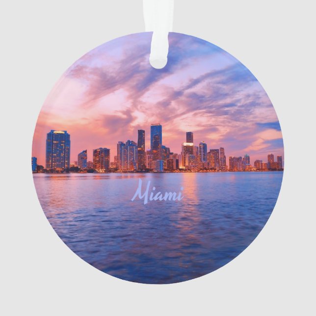 Miami Beach Florida City Skyline Ornament (Rückseite)
