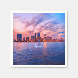 Miami Beach Florida City Skyline Serviette