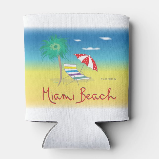 Miami Beach, Florida Cooler Spaß Dosenkühler (Rückseite)