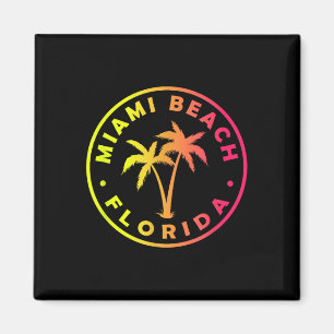 Miami Beach Florida farbenfrohe Palmen Gefärbte Kr Magnet