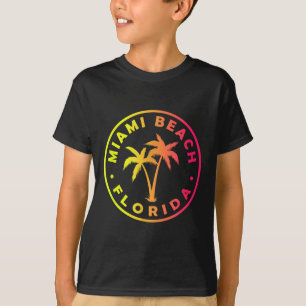 Miami Beach Florida farbenfrohe Palmen Gefärbte Kr T-Shirt