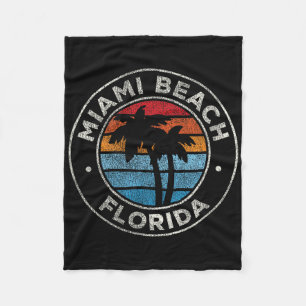 Miami Beach Florida Fl Vintag Graphic Retro 70er Fleecedecke