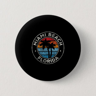 Miami Beach Florida Fl Vintage-Grafik Retro 70er Button