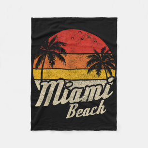 Miami Beach Florida Fl Vintage Sonnenuntergang Ret Fleecedecke