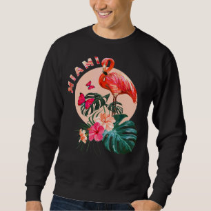 Miami Beach Florida Flamingo Sunset Blume Miami Sweatshirt