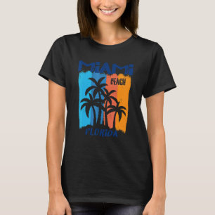 Miami Beach Florida Fun Farbenfrohe Palmen Design T-Shirt