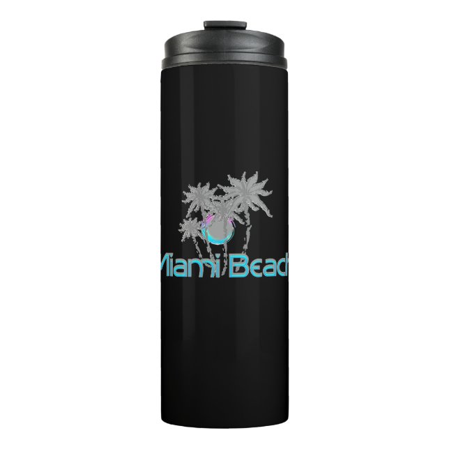 Miami Beach, Florida, Grunge Cool Thermosbecher (Vorderseite)