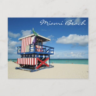 Miami Beach Florida Guard Tower Postkarte