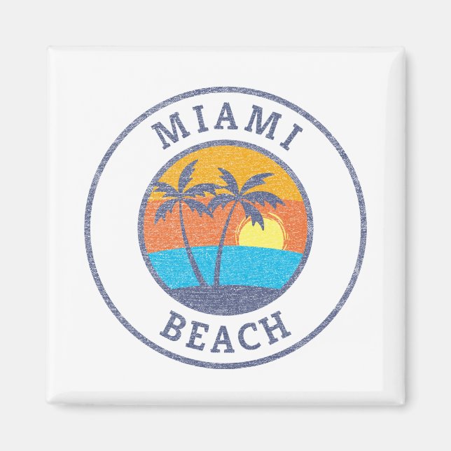 Miami Beach, Florida im klassischen Stil Magnet (Vorne)