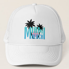 Miami Beach, Florida Logo Palm Cool anpassbarer Hu Truckerkappe