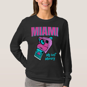 Miami Beach Florida Miami Palm Trees Camera Memor T-Shirt