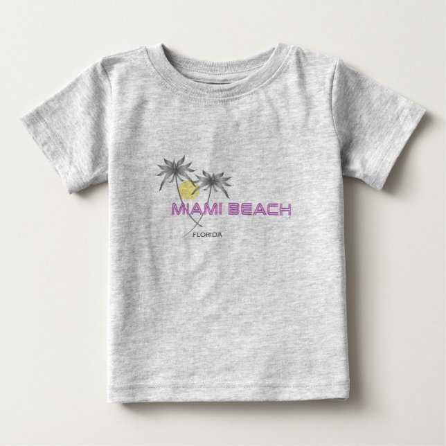 Miami Beach Florida Pink Gray Baby T-shirt (Vorderseite)