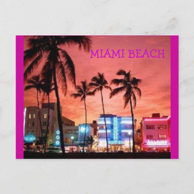 Miami Beach, Florida Postkarte (Vorderseite)