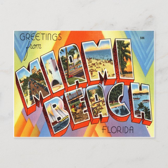 Miami Beach Florida Postkarte (Vorderseite)