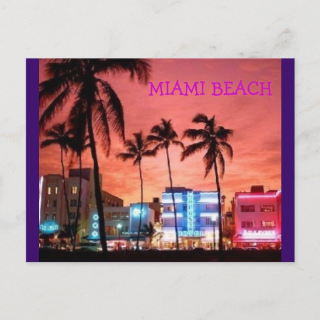 Miami Beach, Florida Postkarte (Vorderseite)