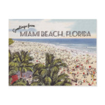 Miami Beach Florida Postkarte | Vintage