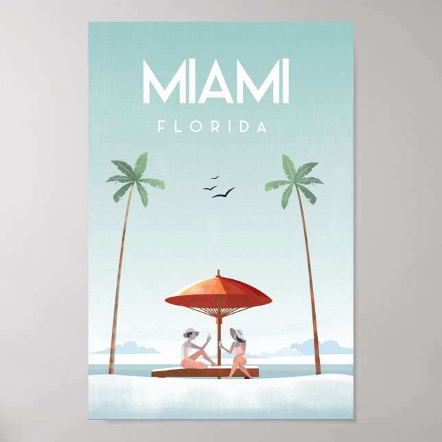 Miami Beach florida Reiseplakat Poster (Vorne)