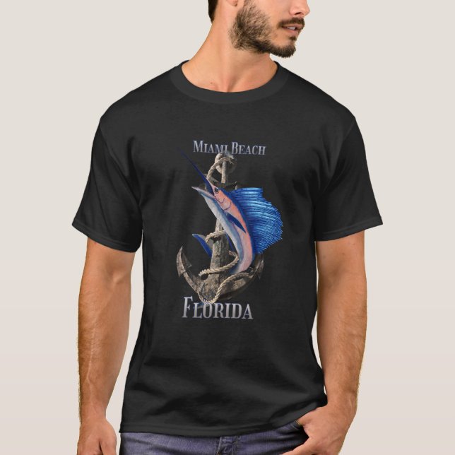Miami Beach Florida Schwertfisch Marlin Ocean Fisc T-Shirt (Vorderseite)
