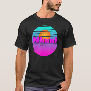 Miami Beach Florida Souvenirs Retro 80er Design T-Shirt