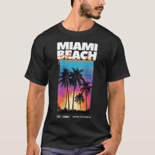 Miami Beach Florida Summer Palm Vacacation Usa T-Shirt