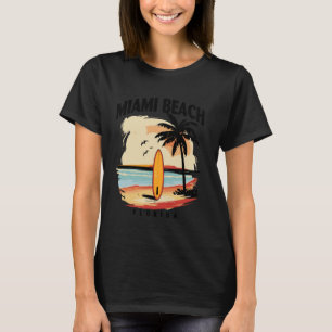 Miami Beach Florida Surfboard Männer Frauen T-Shirt