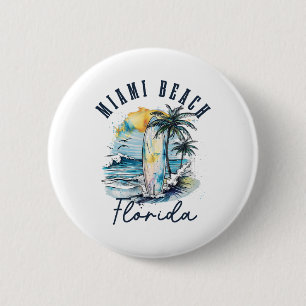 Miami Beach Florida Surfen Vintage Surfen Strand S Button