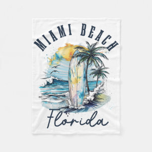 Miami Beach Florida Surfen Vintage Surfen Strand S Fleecedecke