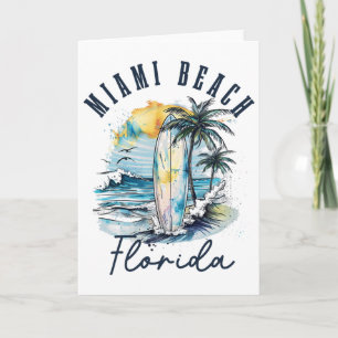 Miami Beach Florida Surfen Vintage Surfen Strand S Karte