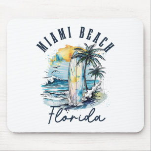 Miami Beach Florida Surfen Vintage Surfen Strand S Mousepad