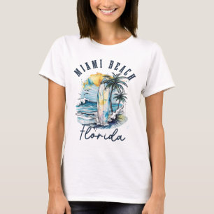 Miami Beach Florida Surfen Vintage Surfen Strand S T-Shirt