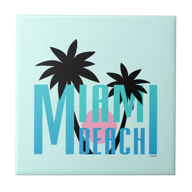 Miami-Beach-Florida-Typografie Fliese (Vorderseite)
