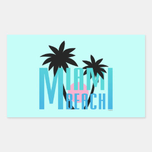 Miami-Beach-Florida-Typografie Rechteckiger Aufkleber