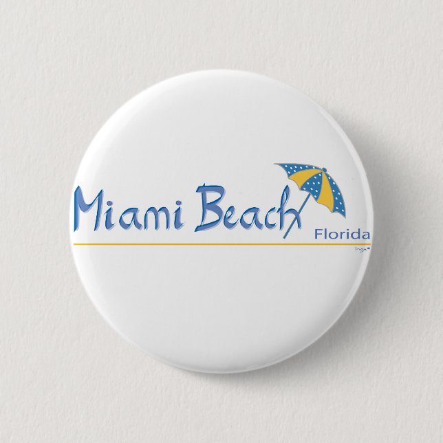 Miami Beach, Florida Umbrella Cool Button (Vorderseite)