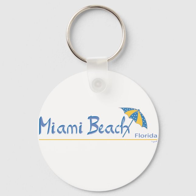 Miami Beach, Florida Umbrella Cool Schlüsselanhänger (Vorderseite)