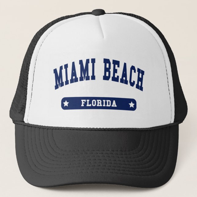 Miami Beach Florida Uni Style T-Shirts Truckerkappe (Vorderseite)