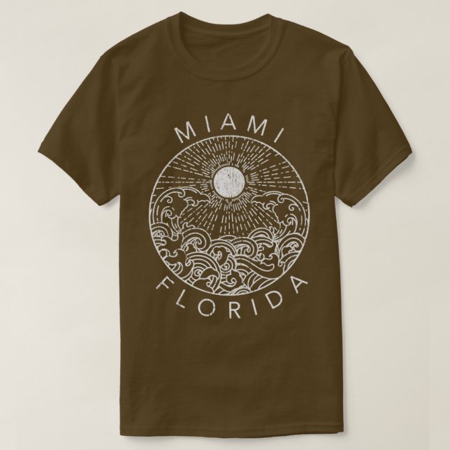 Miami Beach Florida Urlaub Ozean Retro Souvenir T-Shirt (Design vorne)