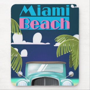 Miami Beach, Florida USA Vintage-Reiseposter Mousepad