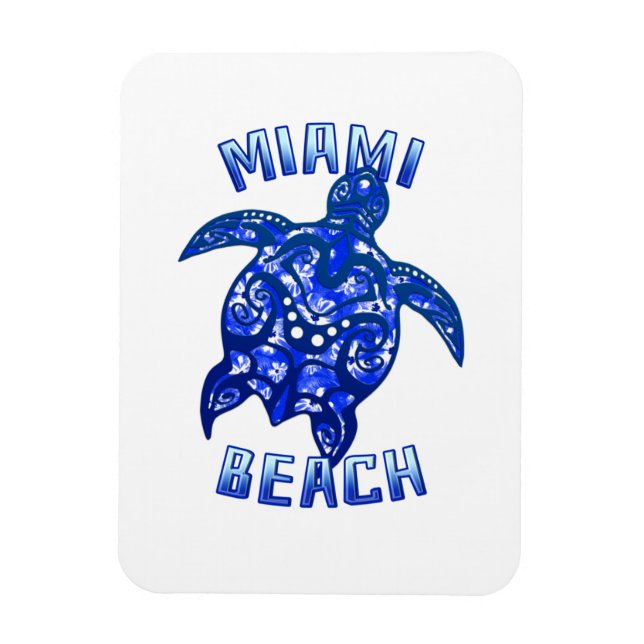 Miami Beach Florida Vacation Tribal Turtle Magnet (Vertikal)