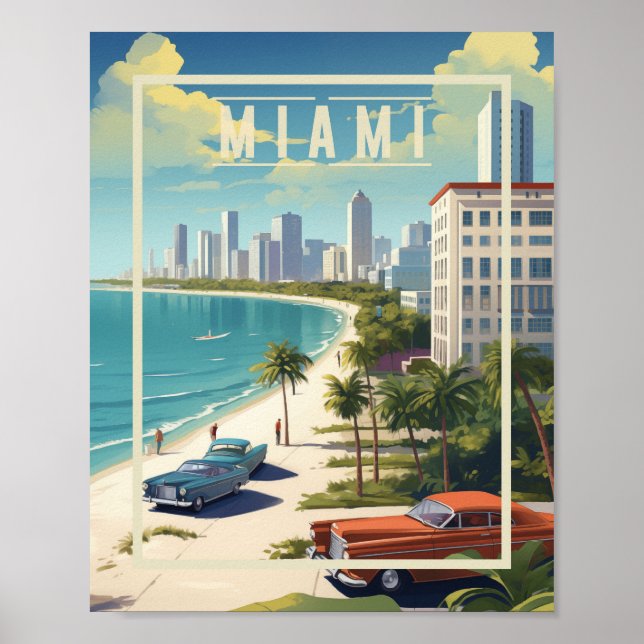 Miami Beach Florida Vintag Poster (Vorne)