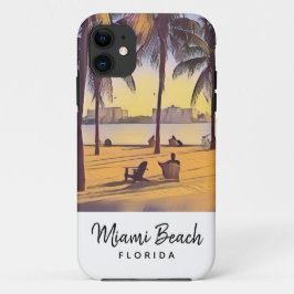 Miami Beach Florida Vintage Aquarellbahn Case-Mate iPhone Hülle